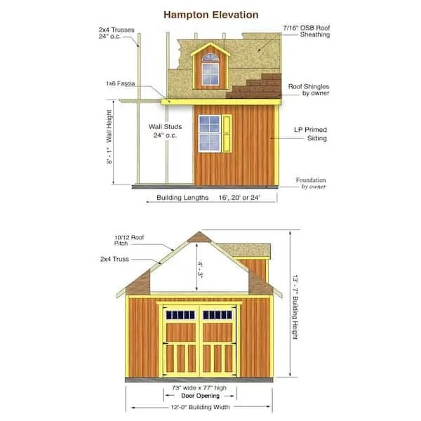 Best Barns Hampton 12 ft × 24 ft Storage Shed