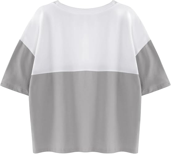 Borvex Premium Grey & White Color Block Oversized Pocket T-Shirt