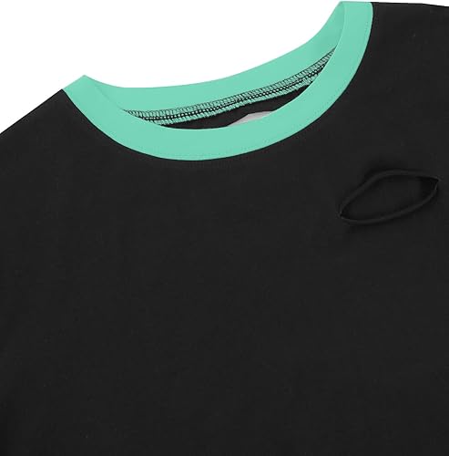 Borvex Neon Trim Distressed Oversized T-Shirt